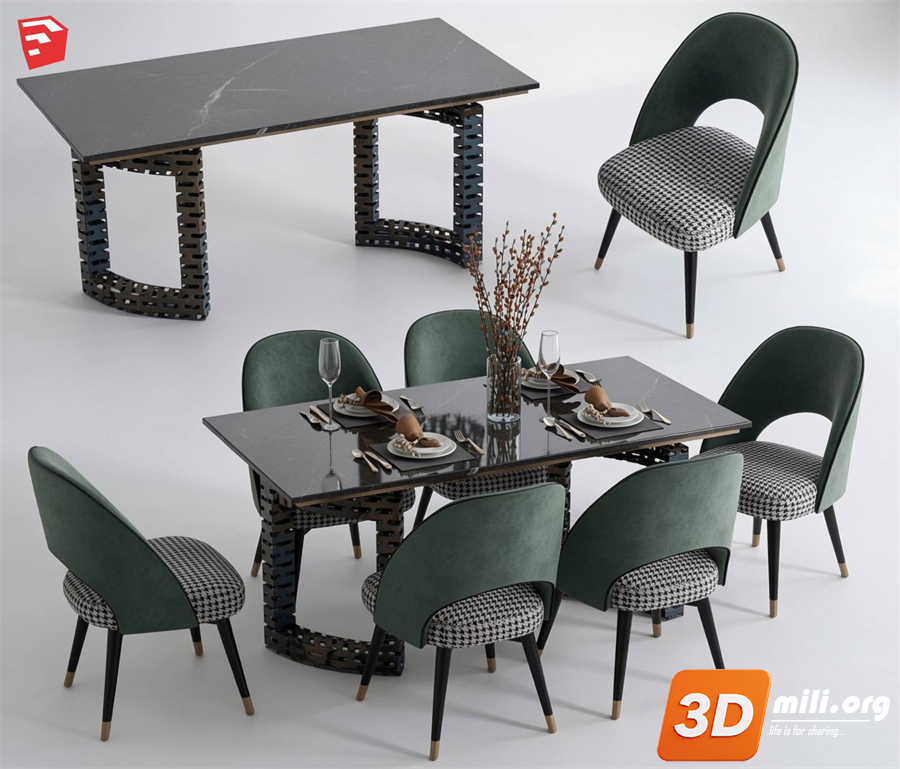 Dining Table Set Skp Files